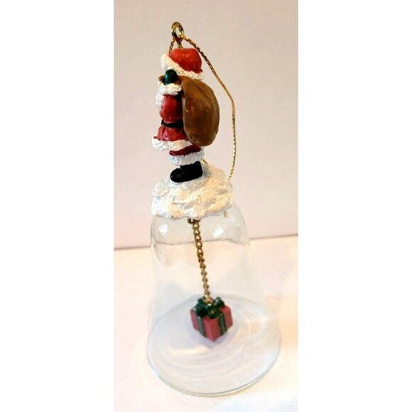 Avon Christmas Santa Glass Bell Tree Ornament Holiday Decor  JH1375 - Picture 4 of 4
